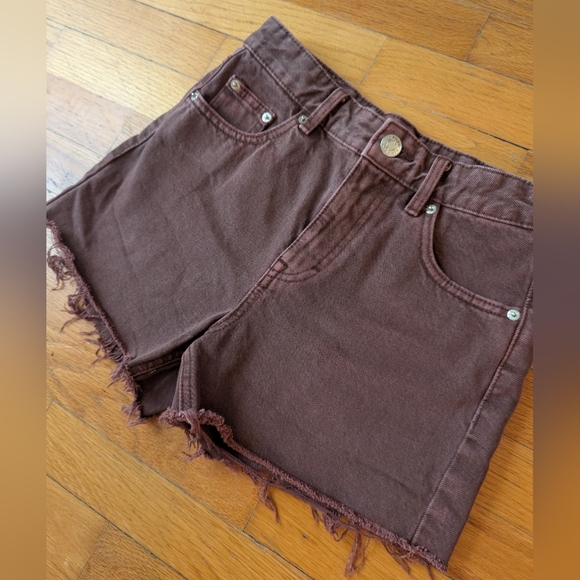 Pull&Bear Pants - 37. Pull&Bear Chocolate Denim Shorts
